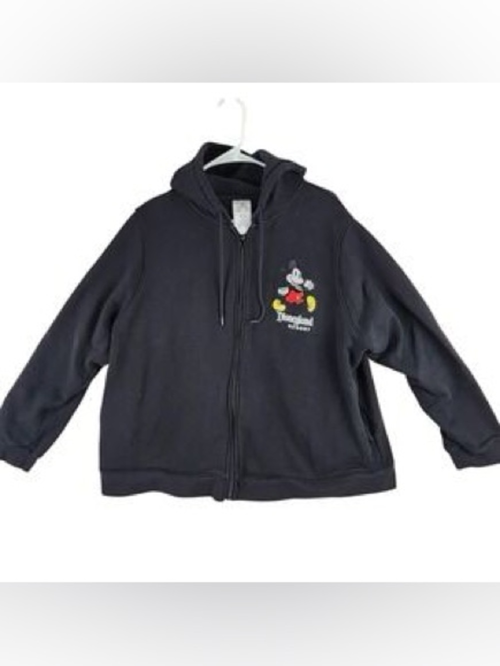 Vintage Disney Mickey Mouse Black Zip Hoodie 100% Cotton Graphic L